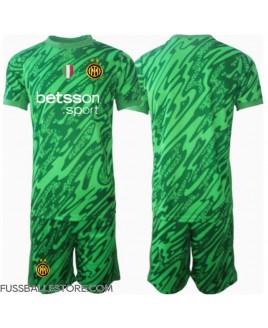 Günstige Inter Milan Torwart Heimtrikotsatz Kinder 2024-25 Kurzarm (+ Kurze Hosen)